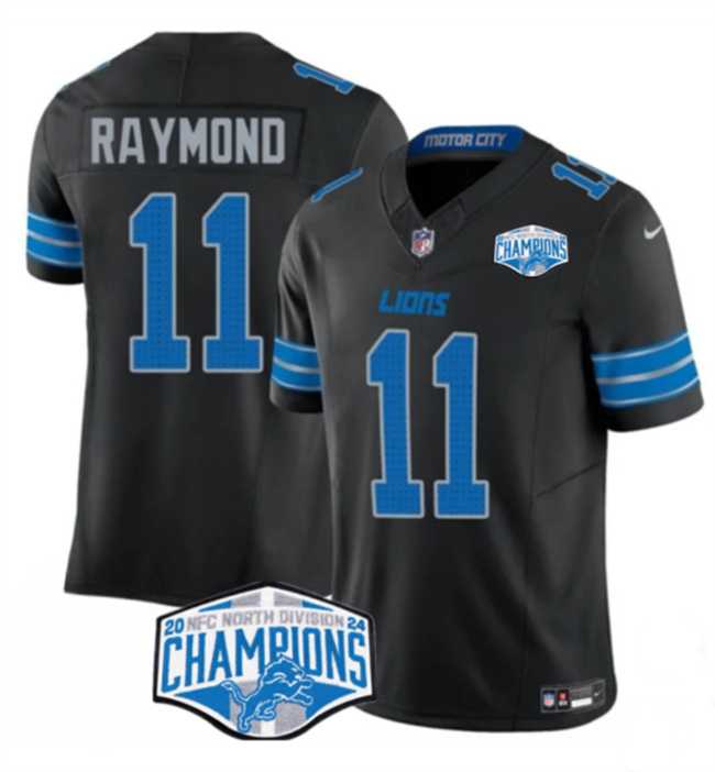 Men%27s Detroit Lions #11 Kalif Raymond Black 2024 NFC North Champions F.U.S.E. Vapor Limited Stitched Jersey->detroit lions->NFL Jersey